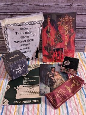 The Bookish Box November 2024 - Flame and Sparrow & Maas & Roberts, COMPLETE